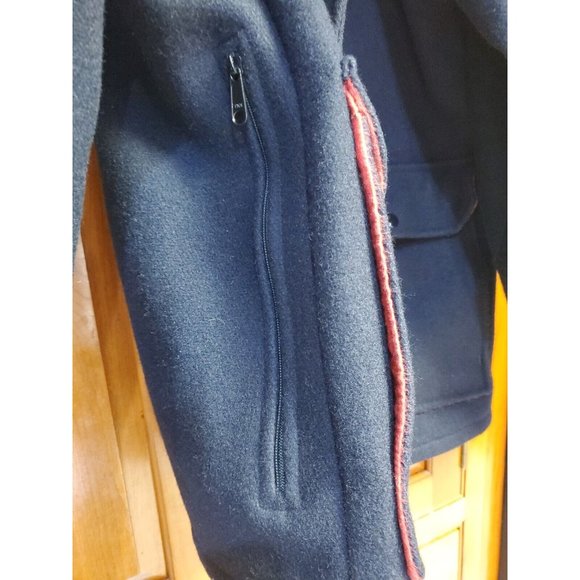 Johnson Woolen Mills Vintage Dark Blue Wool Hunting Coat AZ-20 Size 40 Hooded - Picture 2 of 7